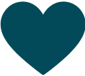 Flat teal heart icon on a white background, representing care and support, sex therapy for couples or individuals.